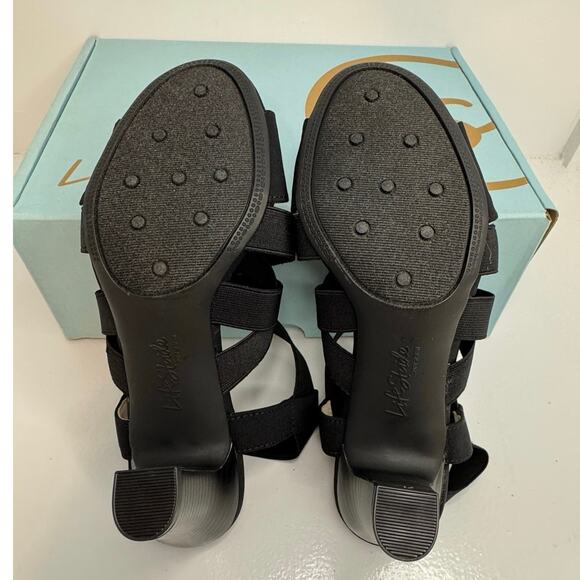 LifeStride Charlotte Black Slingback Block Heel Sandals Size 6.5W - Picture 6 of 13